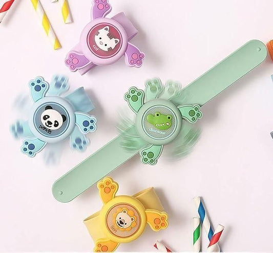 "LED Light Spinning Slap Band | Fun Cartoon Bracelet for Kids | Flashing Wristband Toy"